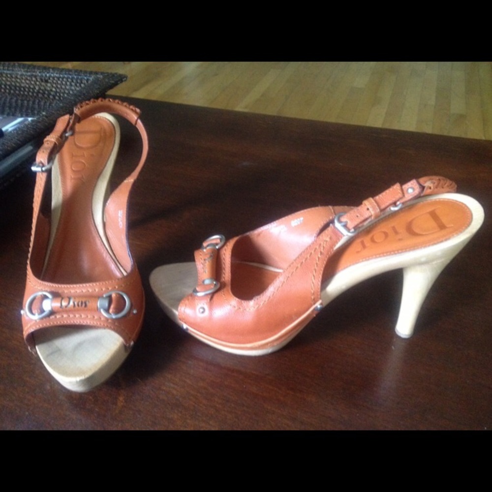 Authentic Dior Cognac Leather heels 9.5  - make me a reasonable offer!